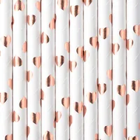 PartyDeco SPP7M-019RJ disposable drinking straws 10 pc(s) Rose gold, White