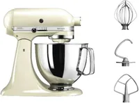 KitchenAid Küchenmaschine KSM135 Cream - Funktionen: Kneten - Rühren - Schlagen - Detailfarbe: Cream - Gerätetyp: Küchenmaschine - Leistungsaufnahme Betrieb: 300 W - Timerfunktion: Nein - Display vorhanden: Nein