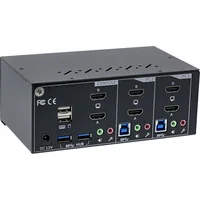 InLine 62652I switch per keyboard-video-mouse (kvm) Nero, Grigio