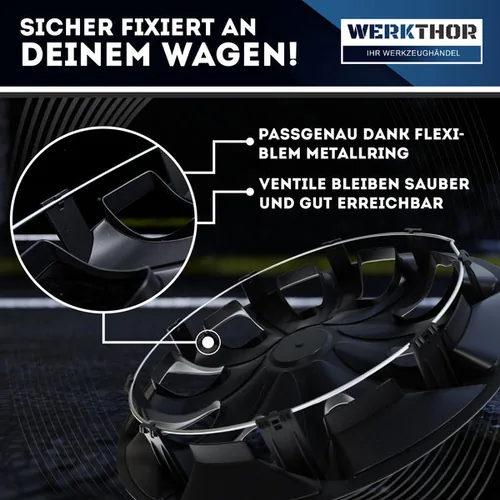 Werkthor Radzierblende Werkthor Radkappen 13 Zoll 4er Set 13 - Grösse: 13  - Detailfarbe: Schwarz - Silber