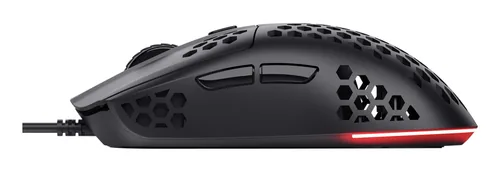 Trust Gaming-Maus GXT928 Helox Schwarz - Bedienungsseite: Rechtshänder - Maus Features: Beleuchtung - Daumentaste - Scrollrad - Umschaltbare DPI-Auflösung - Detailfarbe: Schwarz - Gewicht: 65 g - 82 g - Schnittstelle: USB-A - Maximale Empfindlichkeit: 640