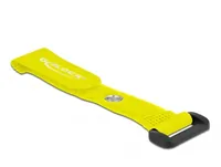 DeLOCK Hook-and-loop cable tie with Loop and Fastening Eyelet L 150 x W 20 mm yellow 5 pieces