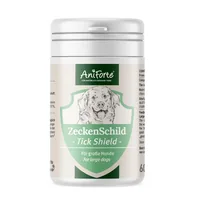 AniForte Hunde-Nahrungsergänzung ZeckenSchild, 60 Stück - Nahrungsergänzungstyp: Tabletten - Tierbedürfnis: Haut & Fell - Gegen Ungeziefer - Zertifikate: Keine Zertifizierung - Packungsgrösse: 60 Stück - Produkttyp: Ergänzungsfutter - Cannabinoide: Keine