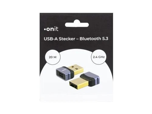 onit USB-Bluetooth-Adapter USB-A – Bluetooth 5.3, 1 Stück - WLAN: Nein - Schnittstelle Hardware: USB-A - Bluetooth-Version: 5.3