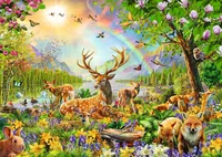 Kinderpuzzle Anmutige Hirschfamilie