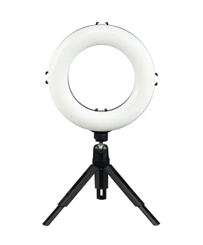 Hama Ringlicht SpotLight Smart 80 II - Farbtemperatur Kelvin: 5500 K - 2100 K - 3000 K - Lichtfarbe: Tageslichtweiss (Kaltweiss) - Neutralweiss - Warmweiss - Leuchtenfarbe: Schwarz