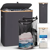 Hennez Wäschekorb  Adrian 140 l, Anthrazit - Detailfarbe: Anthrazit - Volumen: 140 l - Material: Holz