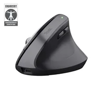 Trust Ergonomische Maus Bayo+ - Maus-Typ: Ergonomisch - Maus Features: Programmierbare DPI-Einstellung - Vertikales Design - Daumentaste - Silent-Tasten - Gelenkschonend - Scrollrad - Bedienungsseite: Rechtshänder - Detailfarbe: Schwarz - Verbindungsart: 