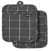 Ladelle Topflappen Eco Check 2 Stück, Anthrazit - Material: Recycling Baumwolle - Detailfarbe: Anthrazit