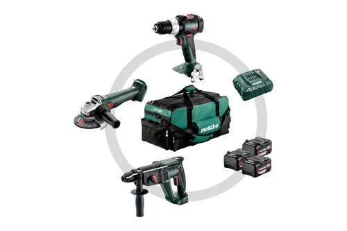 Metabo Combo Set 3.1, SB 18 LT BL + W 18 L 9-125 + KH 18 LTX 24 - Funktionen: Bohren - Hammerbohren - Meisseln - Werkzeugaufnahme: Schnellspannmutter - Ausstattung: Mit Akku & Ladegerät - Set: Ja - Kapazität Wattstunden: 93 Wh - Akkusystem: CAS Cordless A