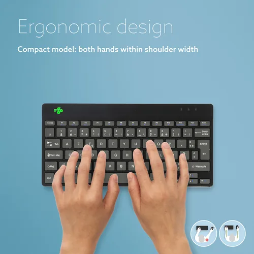 R-GO COMPACT BREAK ERGONOMIC KEYBOARD AZERTY (FR) BLUETOOTH B