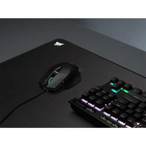 Corsair Gaming-Maus M65 RGB Ultra - Maus Features: Umschaltbare DPI-Auflösung - RGB-Beleuchtung - Daumentaste - Beleuchtung - Herausnehmbare Gewichte - Bedienungsseite: Rechtshänder - Detailfarbe: Lava Schwarz - Schwarz - Gewicht: 97 g - Verbindungsart: V