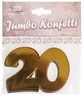 Trendcompany Konfetti 20. Geburtstag 7.5 x 10 cm, Mehrfarbig, 20 Stück - Motiv: Geburtstag - Detailfarbe: Mehrfarbig - Material: Pappe