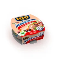 RIO mare Dose Insalatissime Mexicana 160 g - Produkttyp: Fisch - Nährwertangabe pro: 100 g - Energiegehalt (in kj): 833 KJ - Energiegehalt (in kcal): 200 Kcal - Fett: 13 g - Gesättigte Fettsäuren: 1.7 g