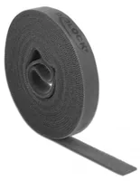 Delock Klettband 5 m x 15 mm Grau - Breite: 15 mm - Länge: 5 m - Produkttyp: Klettband - Ausstattung Kabelmanagement: Zuschneidbar - Wiederverwendbar - Verpackungseinheit: 1 Stück - Material: Kunststoff