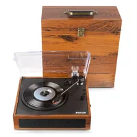 Fenton Plattenspieler mit Bluetooth RP170L Braun - Detailfarbe: Braun - Plattenspieler Antriebsart: Riemenantrieb - Platte Geschwindigkeit: 45 U/min - 33? U/min - 78 U/min - Tonabnehmer: Dabei - Tonarm: Gerade - Anwender: HiFi