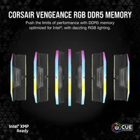 DIMM 16 GB DDR5-5200 (2x 8 GB) Dual-Kit (schwarz, CMH16GX5M2B5200C40, Vengeance RGB, INTEL XMP)