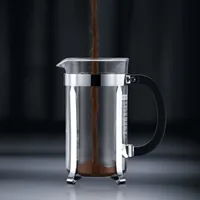 Bodum Kaffeebereiter Chambord 1 l, Silber - Materialtyp: Glas - Material: Borosilikatglas - Zubereitungssystem: French Press - Anzahl Tassen: 8 × - Spülmaschinenfest: Ja - Fassungsvermögen: 1 l