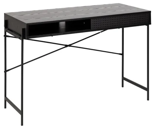 AC Design Tisch Angus, Schwarz / Schwarz - Tiefe: 50 cm - Breite: 110 cm - Material: Edelstahl (pulverbeschichtet) - MDF - Höhe: 75 cm - Gewicht: 20 kg - Belastbarkeit: 100 kg