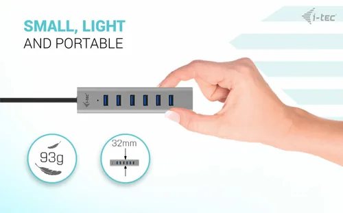 I-TEC USB-C -  Charging -  Metal -  HUB -  7 Port -  without power adapter