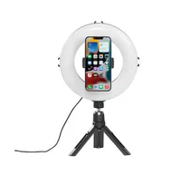 Hama Ringlicht SpotLight Smart 80 II - Farbtemperatur Kelvin: 5500 K - 2100 K - 3000 K - Lichtfarbe: Tageslichtweiss (Kaltweiss) - Neutralweiss - Warmweiss - Leuchtenfarbe: Schwarz