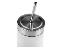 FTM Thermosbecher mit Strohhalm, Aluminium 1 Stück - Verpackungseinheit: 1 Stück - Material: Edelstahl - Detailfarbe: Weiss