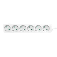 Logilink Steckdosenleiste 6-fach mit Schutzkontakt , weiß