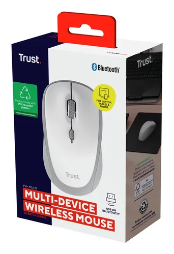 Trust Yvi+ Maus Universal Beidhändig RF Wireless + Bluetooth Optisch 1600 DPI