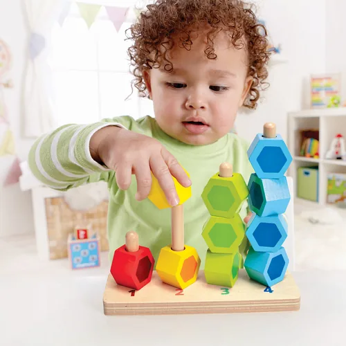 Hape Zähl- und Steckspiel - Altersempfehlung ab: 12 Monaten - Eigenschaften: Keine Eigenschaft - Material: Holz - Detailfarbe: Mehrfarbig