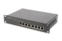 DIGITUS Switch 8-Port Gigabit 10"" 80W PoE Managed schwarz