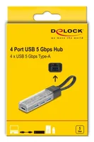 Delock USB-Hub USB-C/A - 4x USB-A 3.0 - Stromversorgung: USB-C - Anzahl Ports: 4 - Detailfarbe: Schwarz - USB Standard: 3.0/3.1/3.2 Gen 1 (5 Gbps) - USB Anschluss 2 (Endgerät): USB-A - USB Anschluss 1 (Quelle): USB-A - USB-C