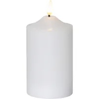Star Trading LED-Kerze Pillar Flamme Ø 7.5 x 15 cm, Weiss - Betriebsart: Batteriebetrieb - Fernbedienung: Nein - Aussenanwendung: Nein - Höhe: 15 cm - Timerfunktion: Ja - Set: Nein