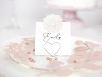 Partydeco Tischkarte Halter Herz 2.5 cm, 10 Stück, Silber - Papierformat: Kein - Motiv: Hochzeit - Verpackungseinheit: 10 Stück - Detailfarbe: Silber - Inkl. Couvert: Nein
