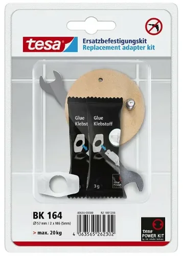 tesa Power.Kit-Adapter BK164 - Vergrösserung: 0 × - Detailfarbe: Beige - Form: Rund - Wandhalterung: Ja