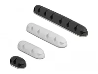 Delock Kabelhalter Kombi Set 4 Stück - Produkttyp: Kabel-Clip - Ausstattung Kabelmanagement: Set - Selbstklebend - Verpackungseinheit: 4 Stück - Material: Silikon - Detailfarbe: Schwarz - Weiss