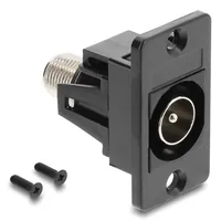 DELOCK Panel Mount IEC Stecker zu F Buchse schwarz