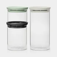 Brabantia Vorratsdose 3er Set 0.3/0.6/1.1 l, Transparent - Produkttyp: Vorratsdose - Materialtyp: Kunststoff - Material: Kunststoff - Detailfarbe: Transparent - Mikrowellenfest: Ja - Spülmaschinenfest: Ja