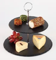 APS 2-stufige Etagere Schwarz/Silber - Produkttyp: Etagere - Materialtyp: Holz - Material: Holz - Metall - Detailfarbe: Schwarz - Silber - Anzahl Etagen: 2 × - Stapelbar: Nein