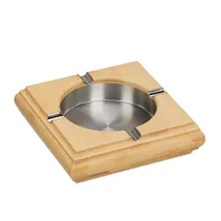 Relaxdays Bamboo Ashtray Square