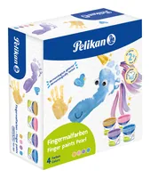 Pelikan Fingerfarbe Metallic, 4 Stück , Blau/Violett/Senfgelb/Rosa - Art: Fingerfarbe - Detailfarbe: Blau - Rosa - Senfgelb - Violett - Set: Ja