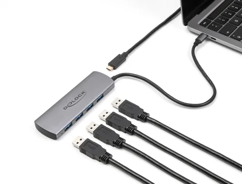 DeLOCK 64293 interface hub USB 3.2 Gen 1 (3.1 Gen 1) Type-C 10000 Mbit/s Grey
