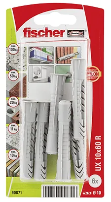 Fischer 90871 screw anchor / wall plug 10 pc(s) Hollow wall anchor (molly) 60 mm