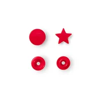 Prym Druckknöpfe Color Snaps Stern, Rot, 12.4 mm, 30 Stück - Detailfarbe: Rot