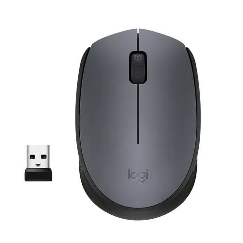Logitech Maus M170 , kabellos - Maus-Typ: Mobile - Maus Features: Scrollrad - Bedienungsseite: Universal - Detailfarbe: Grau - Verbindungsart: Kabellos - Schnittstelle: USB-A