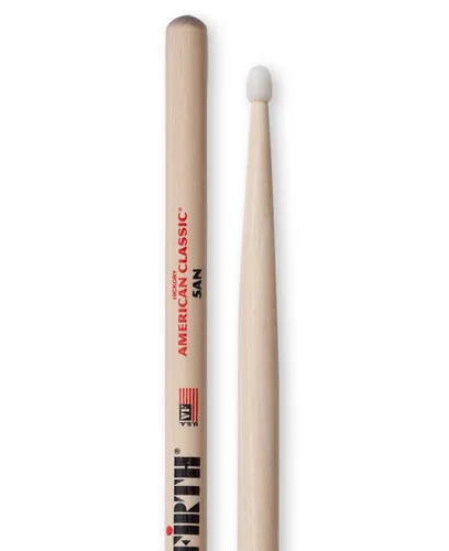 Vic Firth Drumsticks 5AN – 1 Paar - Packungsgrösse: 1 Paar - Ausstattung: Nylon-Tip - Material: Holz - Modell: 5A