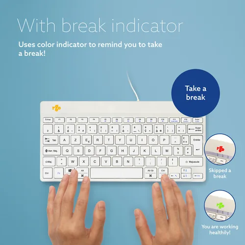 R-GO COMPACT BREAK ERGONOMIC KEYBOARD QWERTY (FR) WITH WHITE