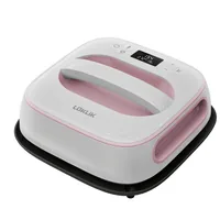 LOKLIK Transferpresse Easy Wärmepresse - Heizplattengrösse: 25.5 x 25.5 cm - Detailfarbe: Pink - Weiss - Material: Metall - Polycarbonat (PC) - Polypropylen (PP)