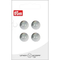 Prym Union Knopf Knöpfe Perlmutt 14 mm, 4 Stück, Weiss - Detailfarbe: Weiss