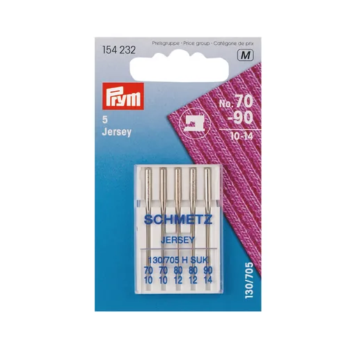Prym Nähmaschinennadel Nr. 70 - 90 Jersey, 5 Stück - Verpackungseinheit: 5 Stück - Detailfarbe: Silber - Produkttyp: Nähmaschinennadel