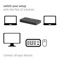 Club3D KVM Switch 4K60Hz 2x USB-C> HDMI3xUSBUSB-C 100W PD